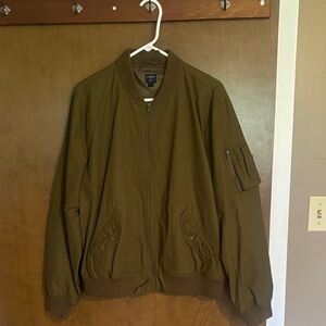 J. Crew Olive Bomber Jacket with Sleeve Utility Pocket